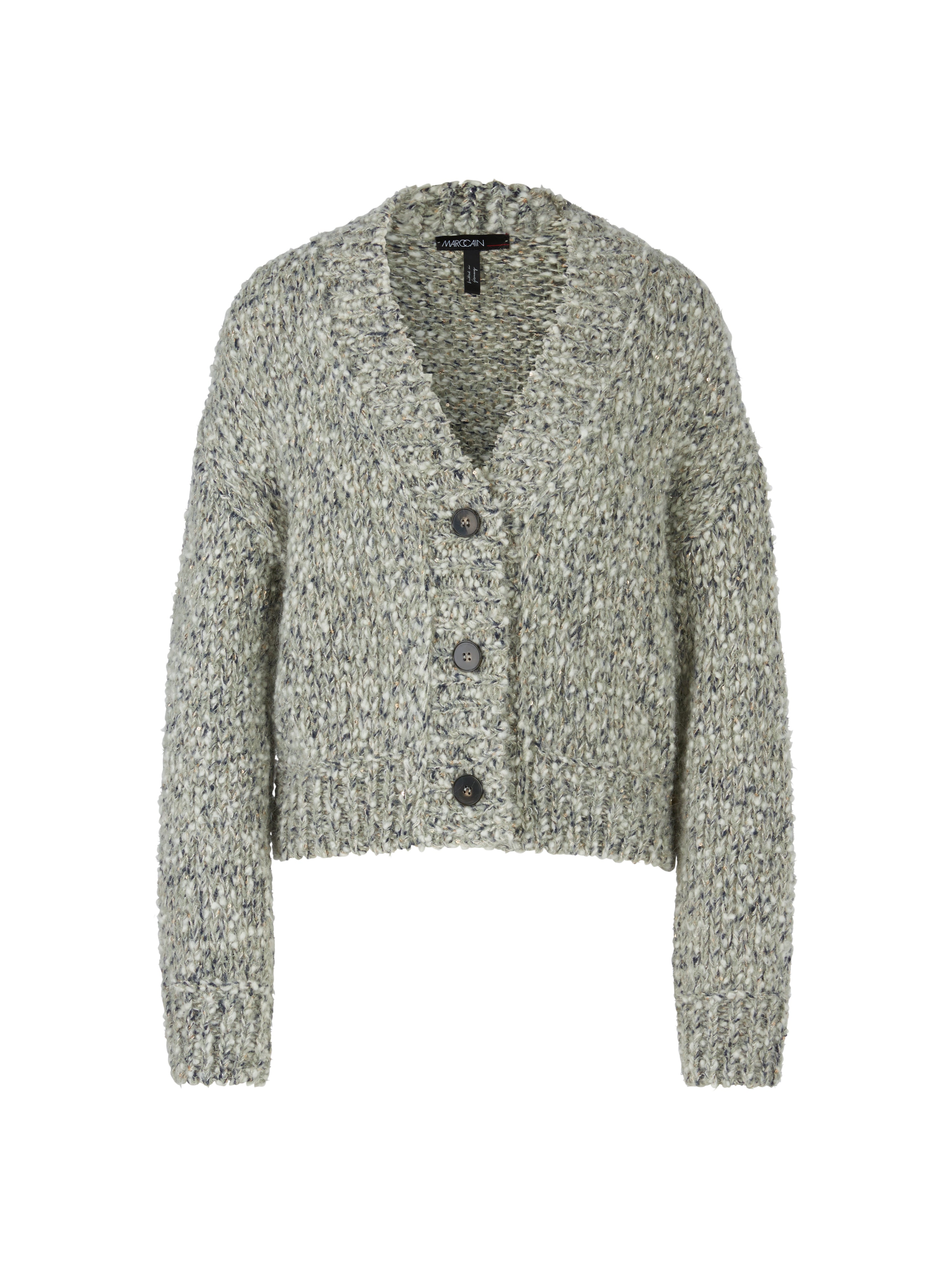 Frozen Sage Woven Wool Blend Cardigan