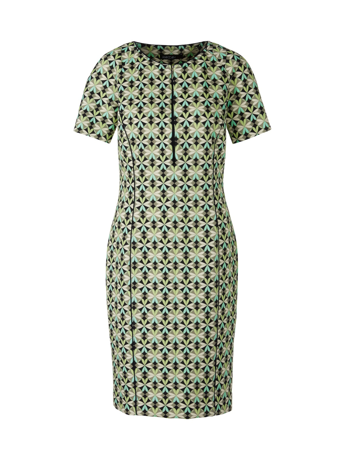 Soft Malachite Heartfoil Print Knee Length Dress