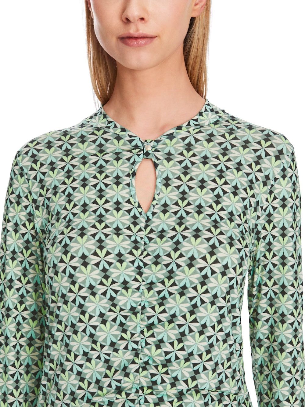 Soft Malachite Heartfoil Printed Slim Fit Top