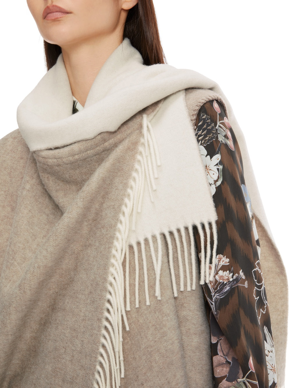 Raffia Melange Reversible Wool Shawl Waistcoat