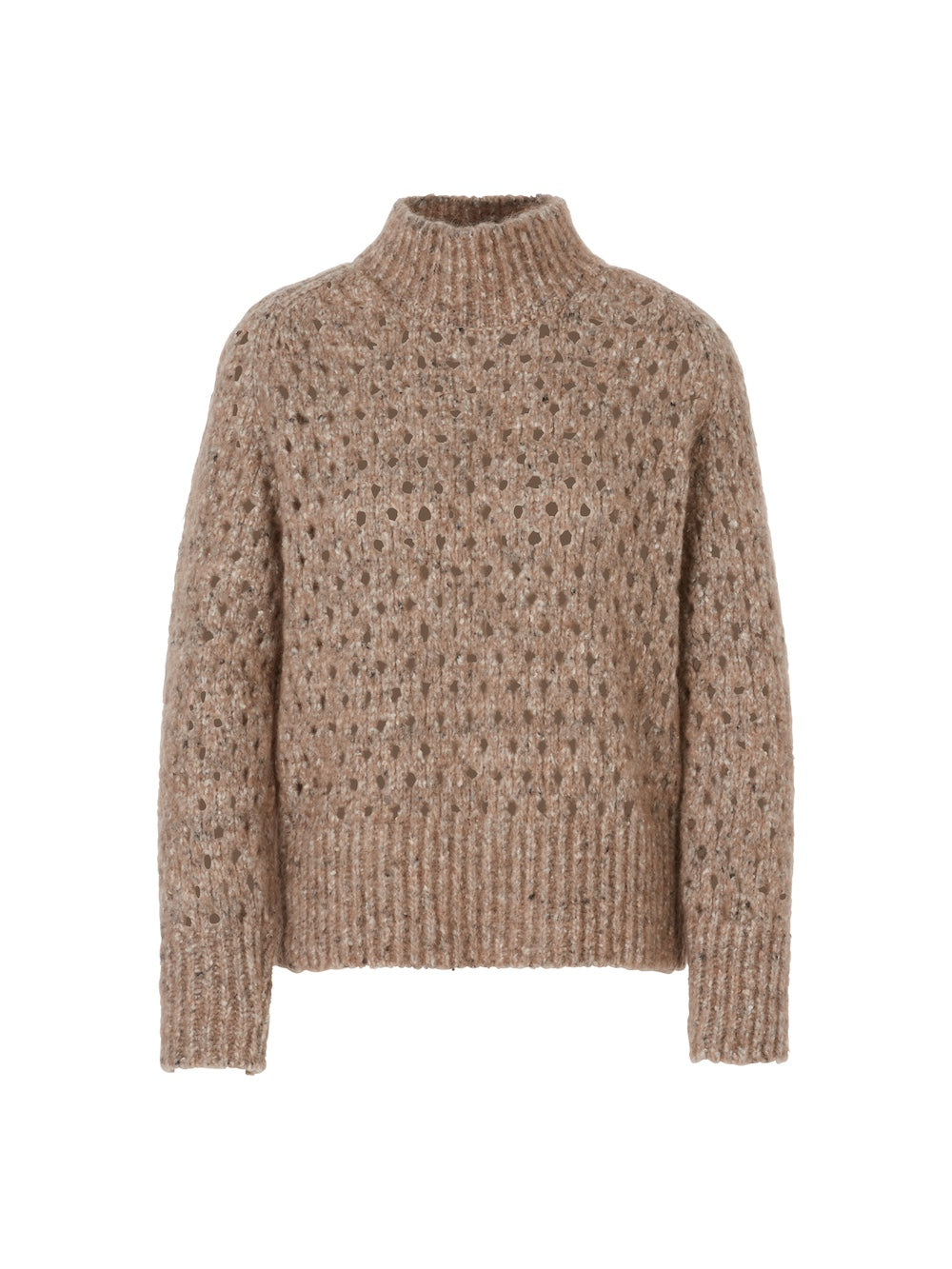 Raffia Melange Pointelle Knit Sweater