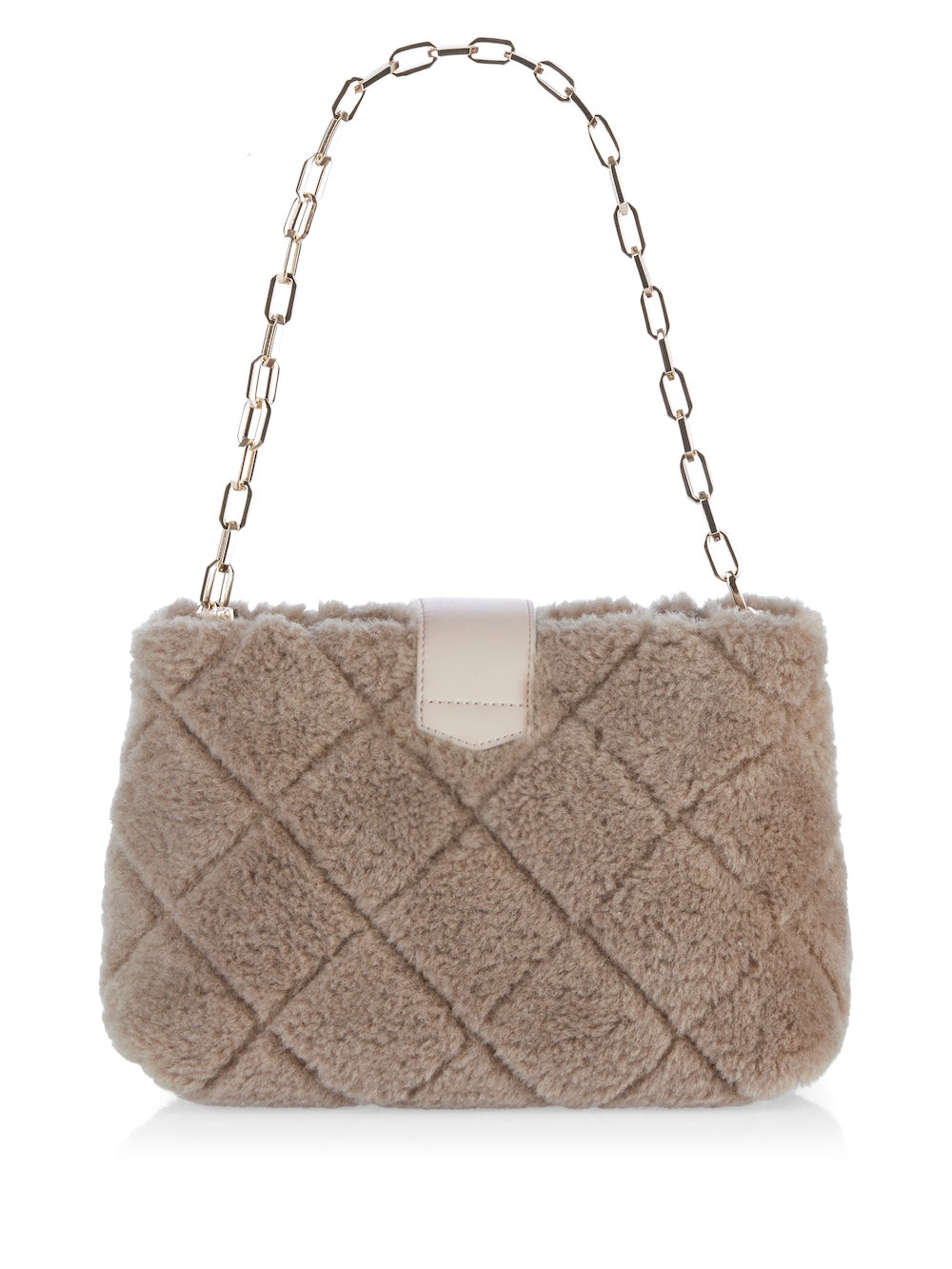 Raffia Melange Fun Fur Shoulder Bag