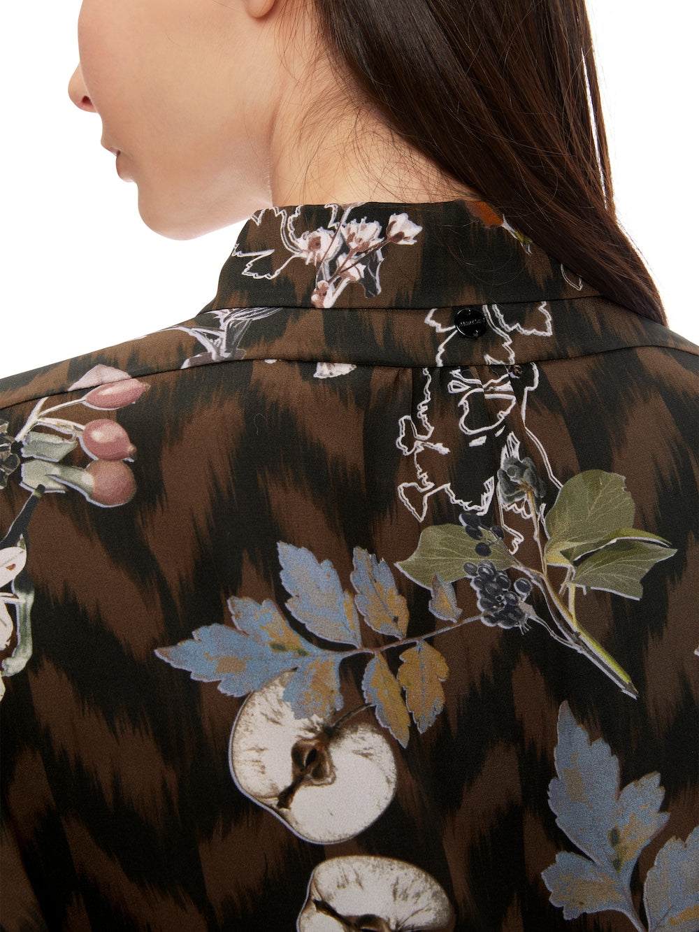 Deep Wood Printed Silk Shirt