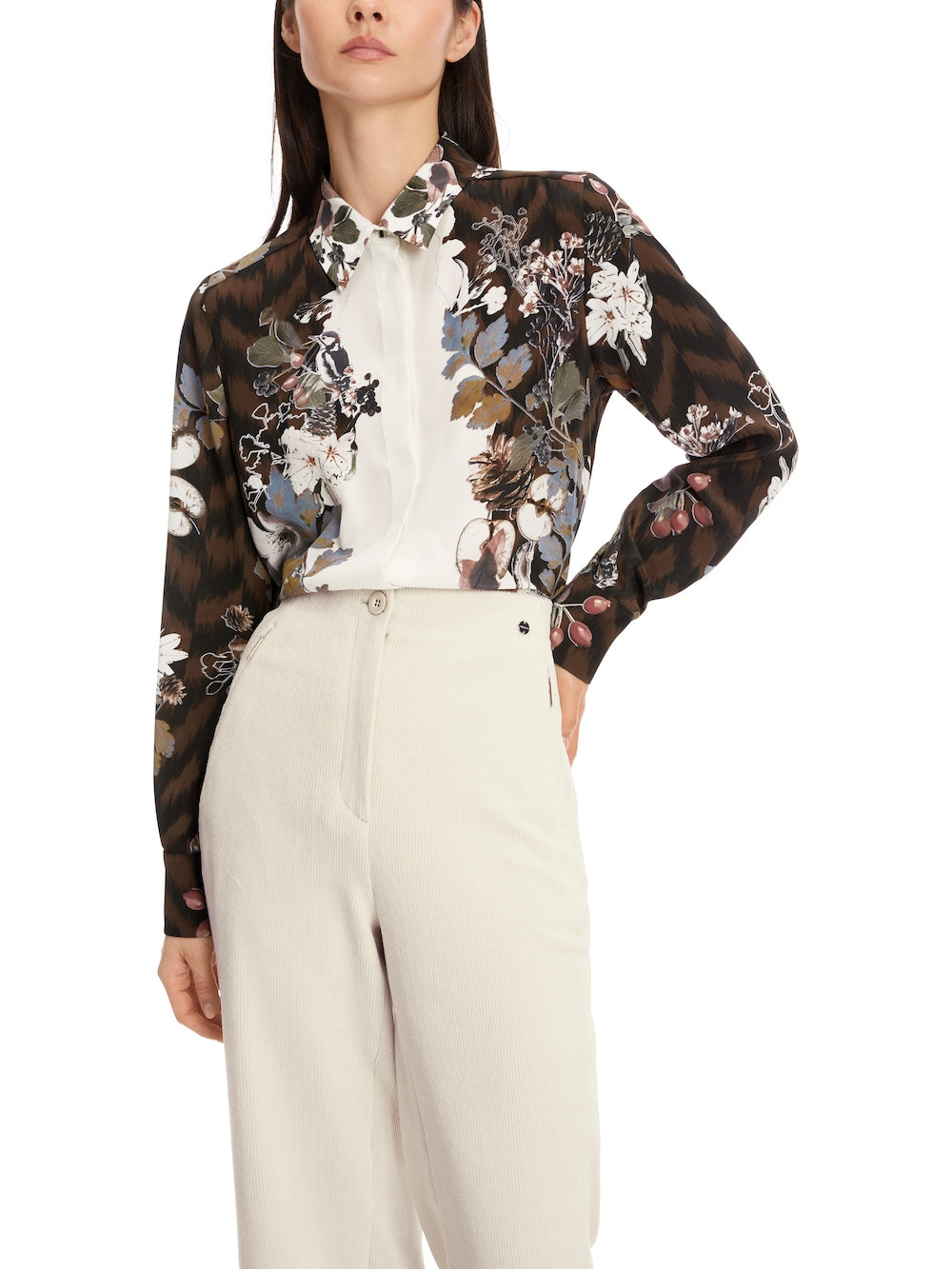 Deep Wood Printed Silk Shirt