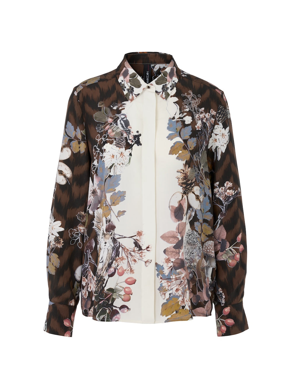 Deep Wood Printed Silk Shirt