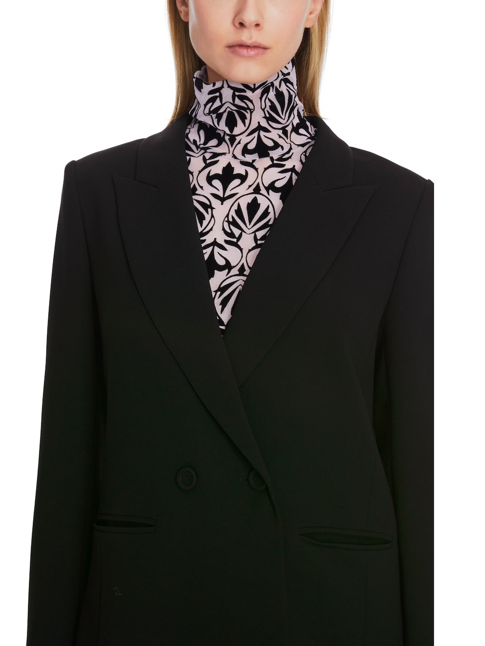 Black Double Breasted Formal Blazer