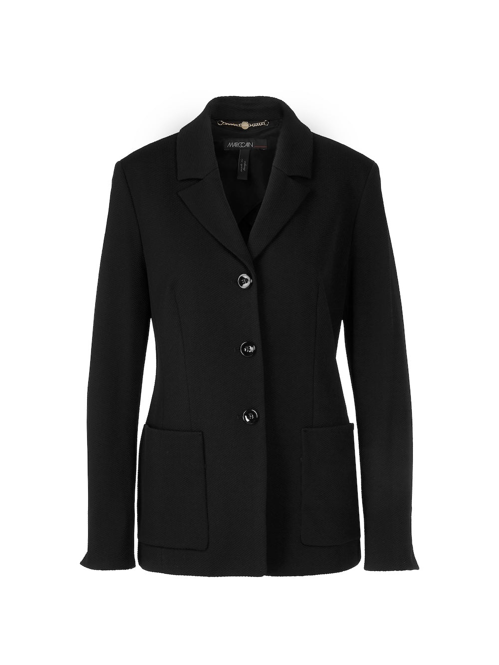 Black Textured Single Breasted Blazer