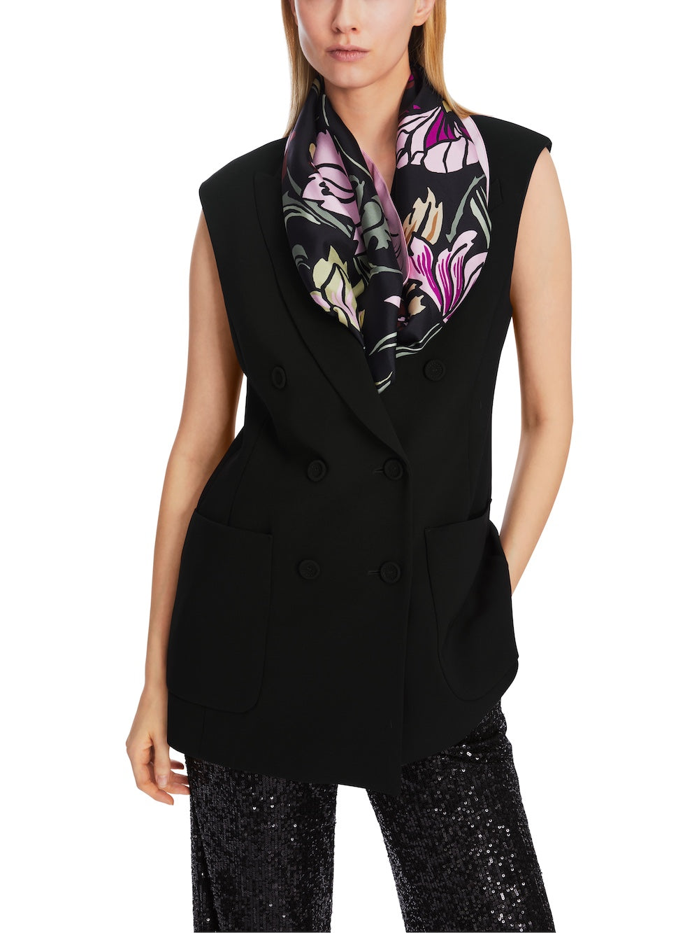 Black Double Breasted Waistcoat