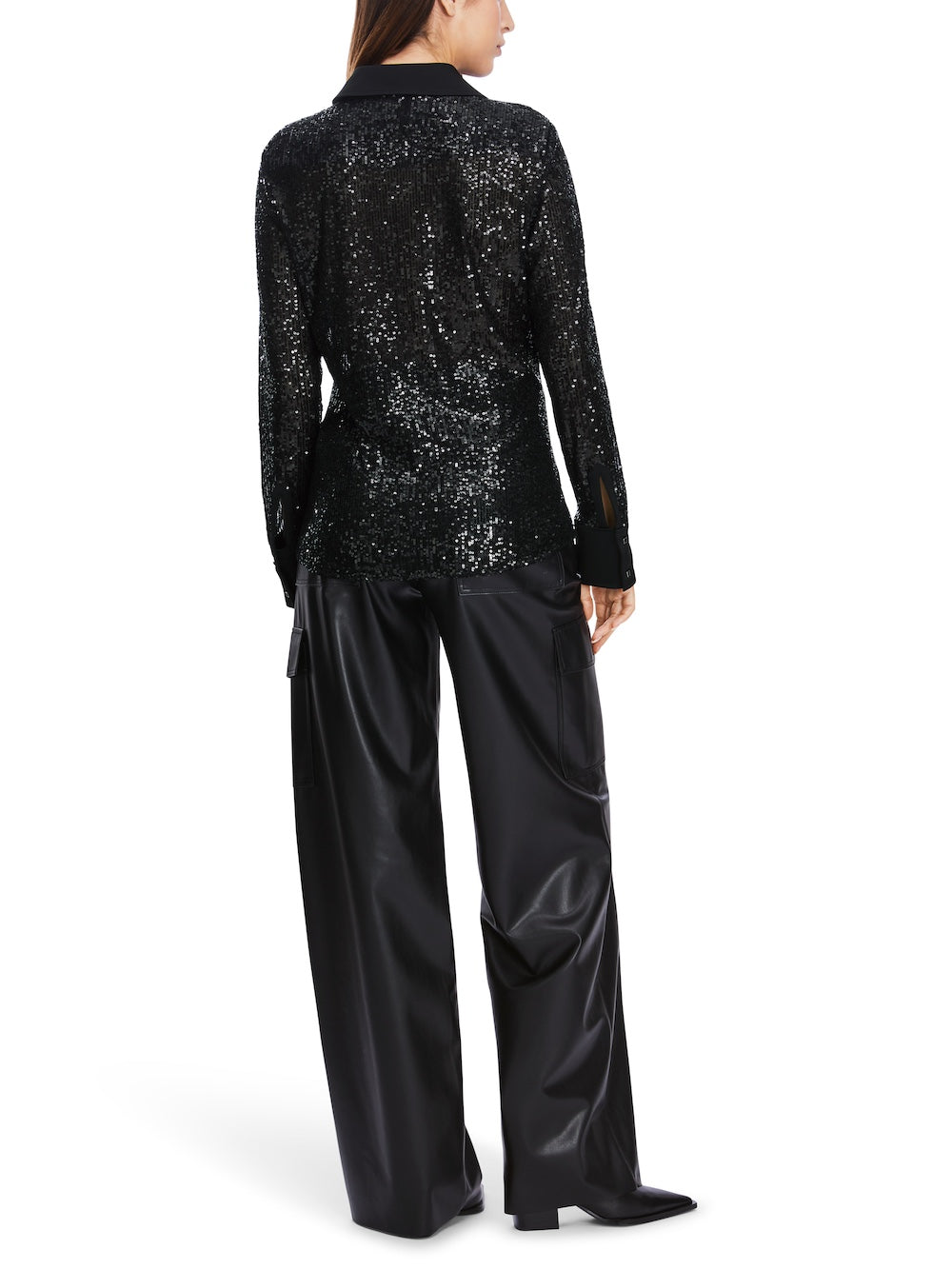 Black Shimmering Sequinned Shirt