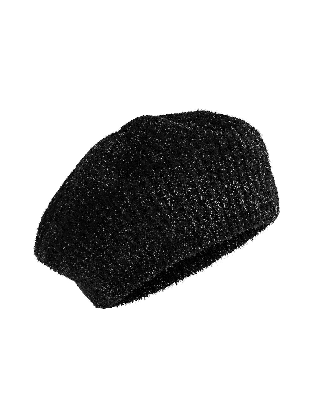 Black Lurex Knitted Beret