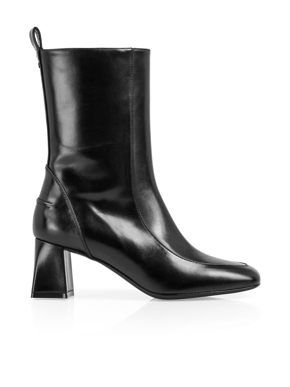 Black Leather Heeled Boots