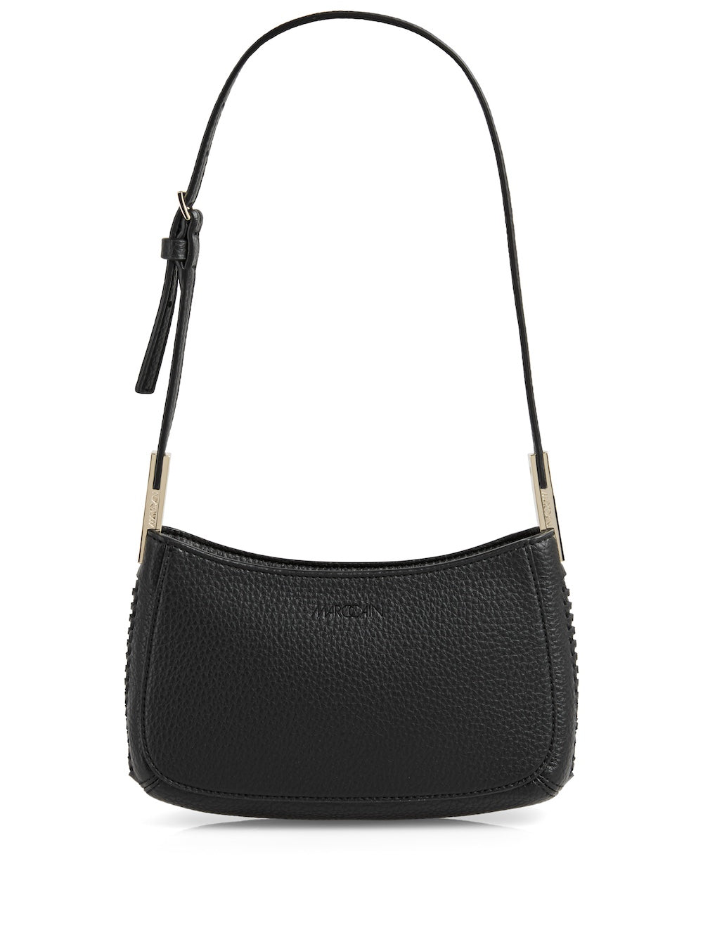 Black Recycled Leather Small Shoulder Bag