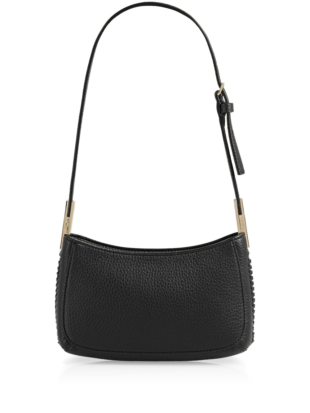 Black Recycled Leather Small Shoulder Bag