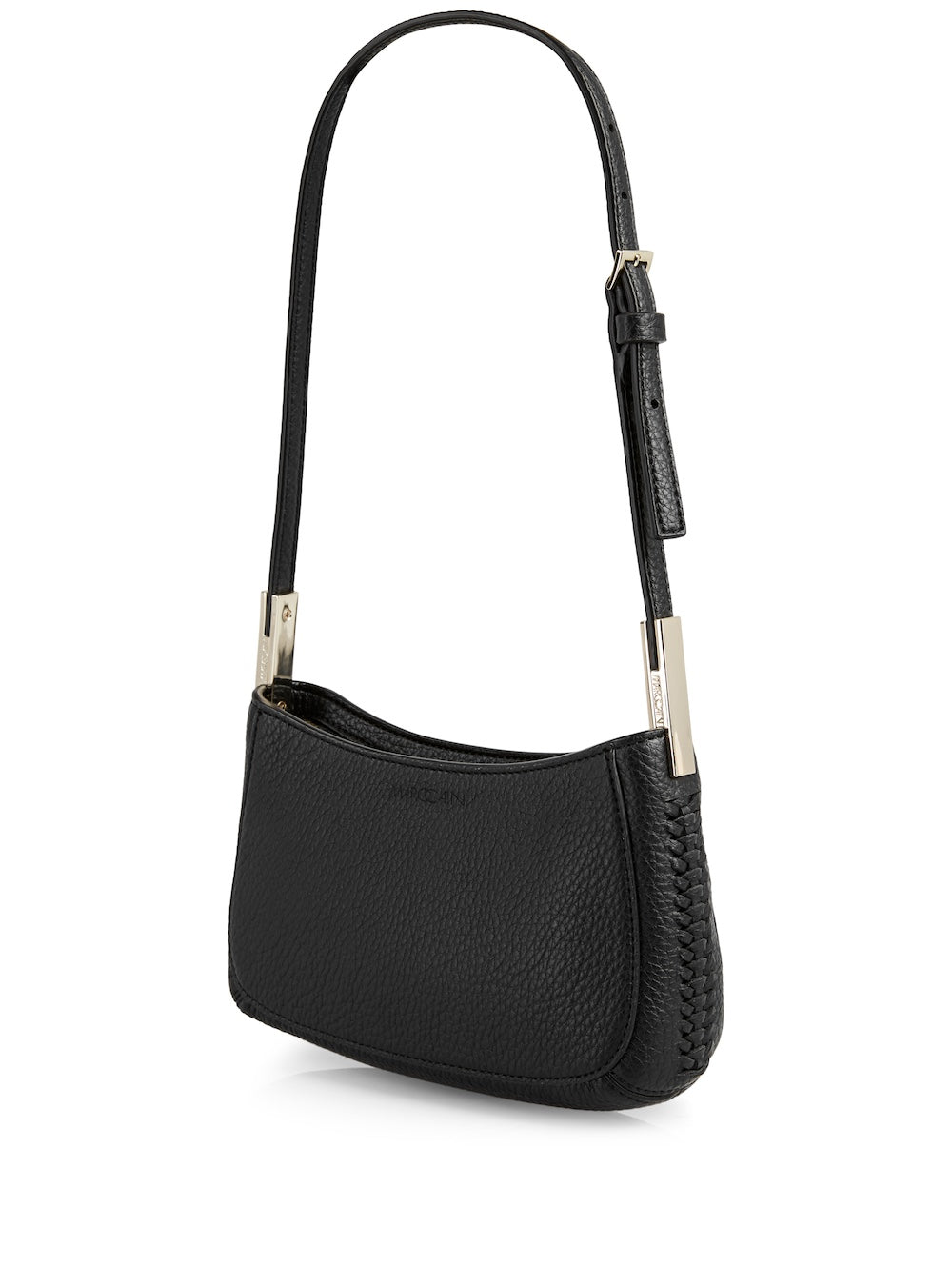 Black Recycled Leather Small Shoulder Bag