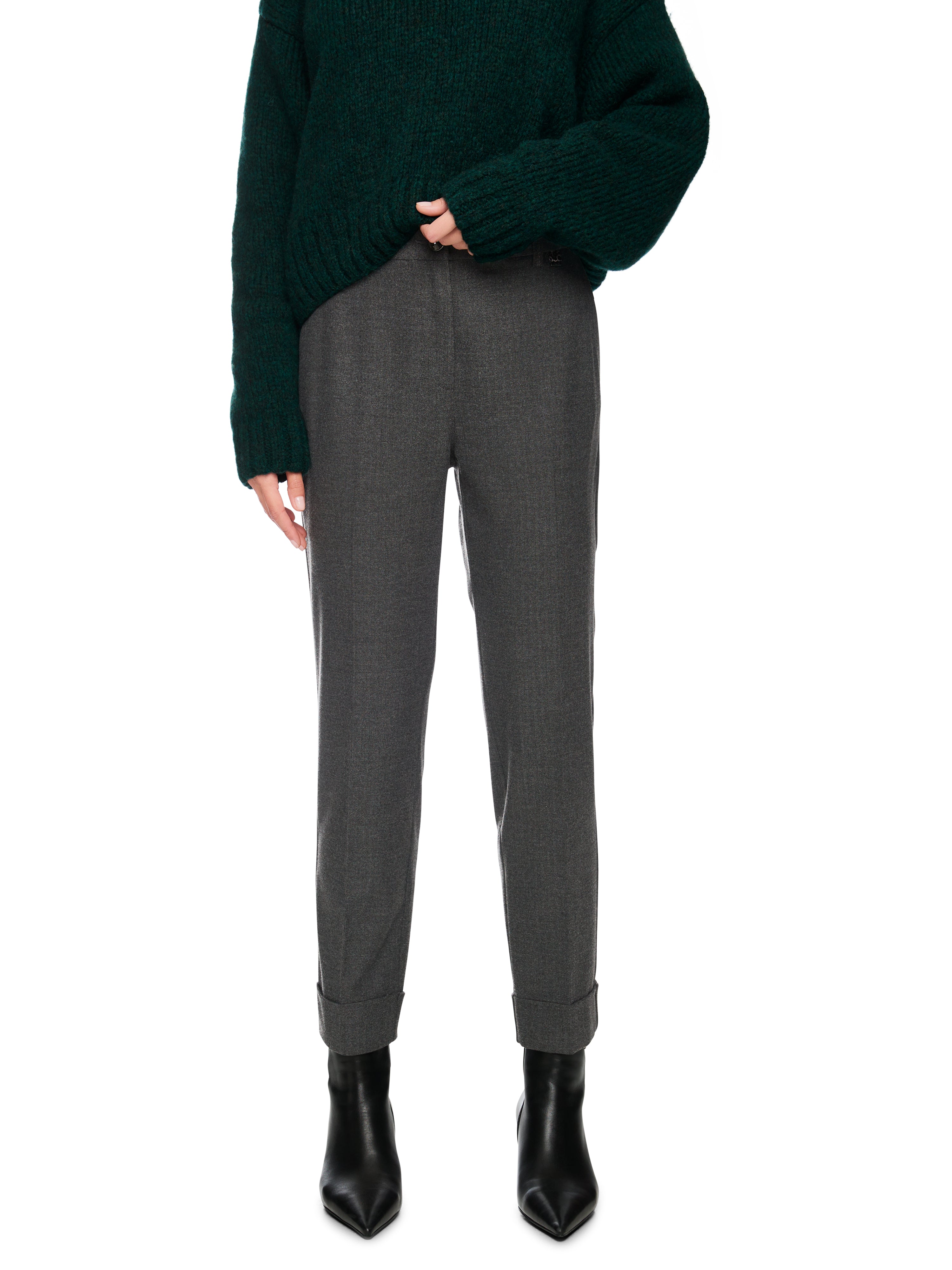 Anthrazit Franca Tailored Turn-Up Pants
