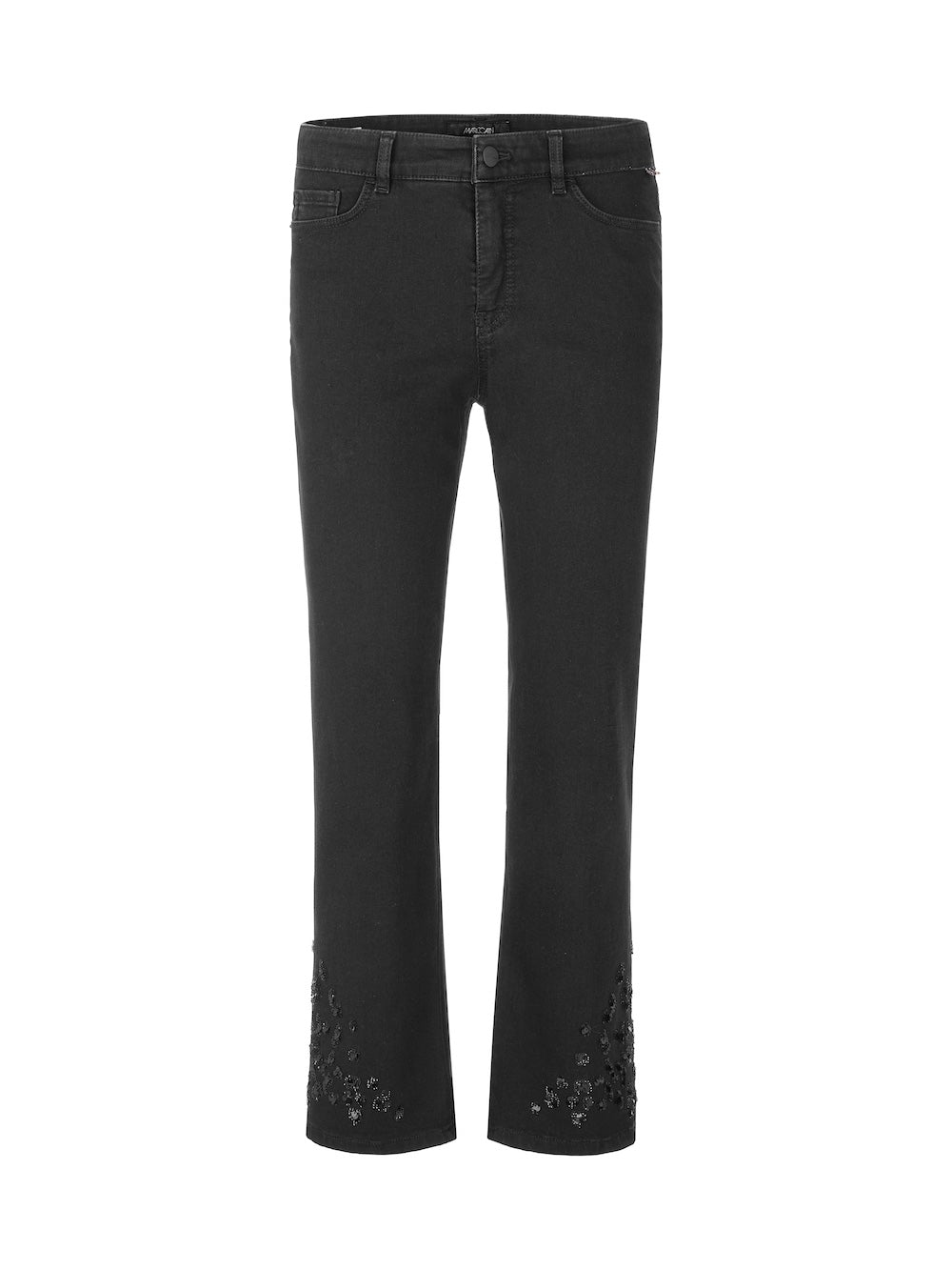 Black Forli Jeans With Embellished Hems