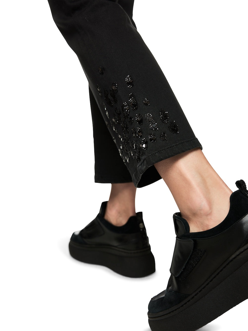 Black Forli Jeans With Embellished Hems