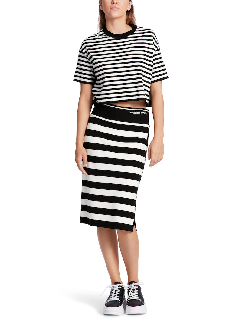 Black and White Stripe Skirt