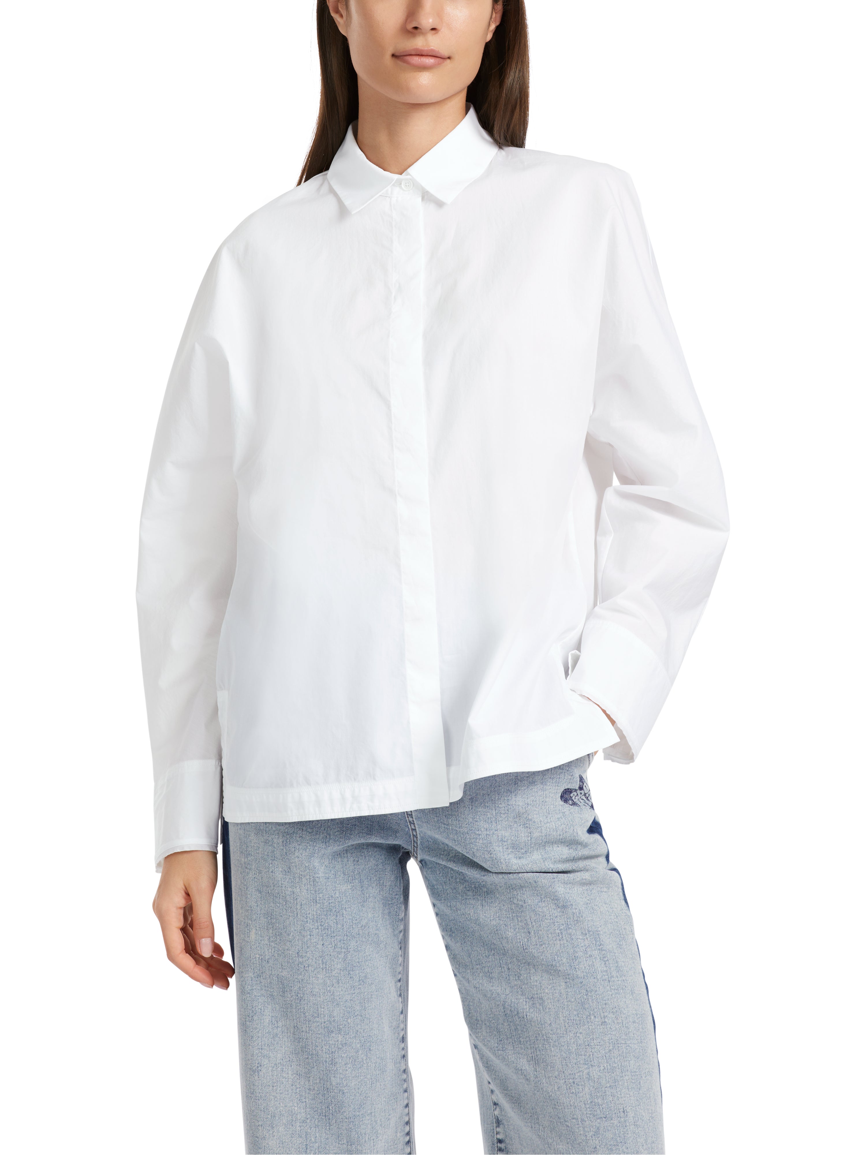 White Back Detail Pure Cotton Shirt