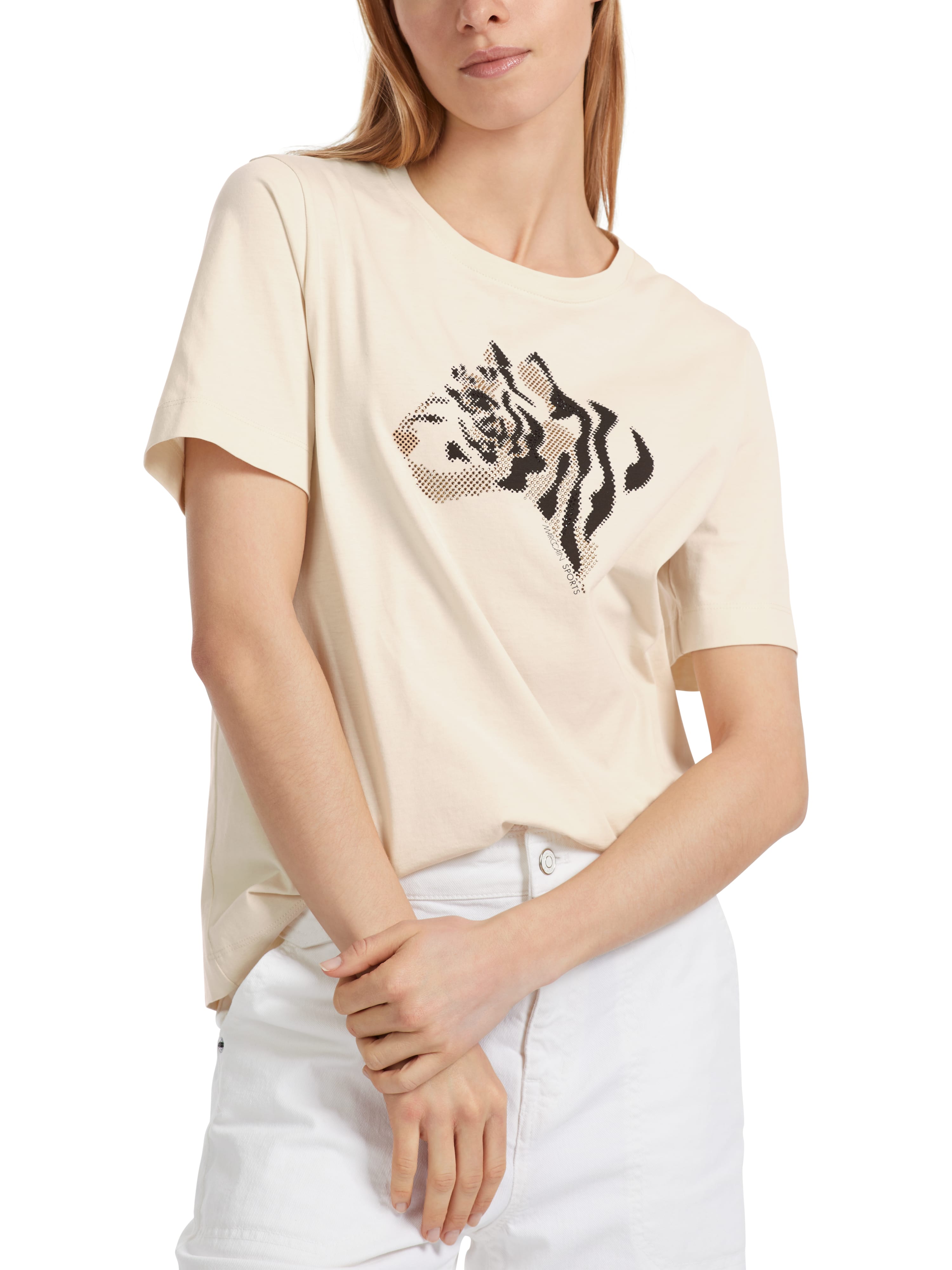 Almond Milk Crystal Tiger Head T-Shirt