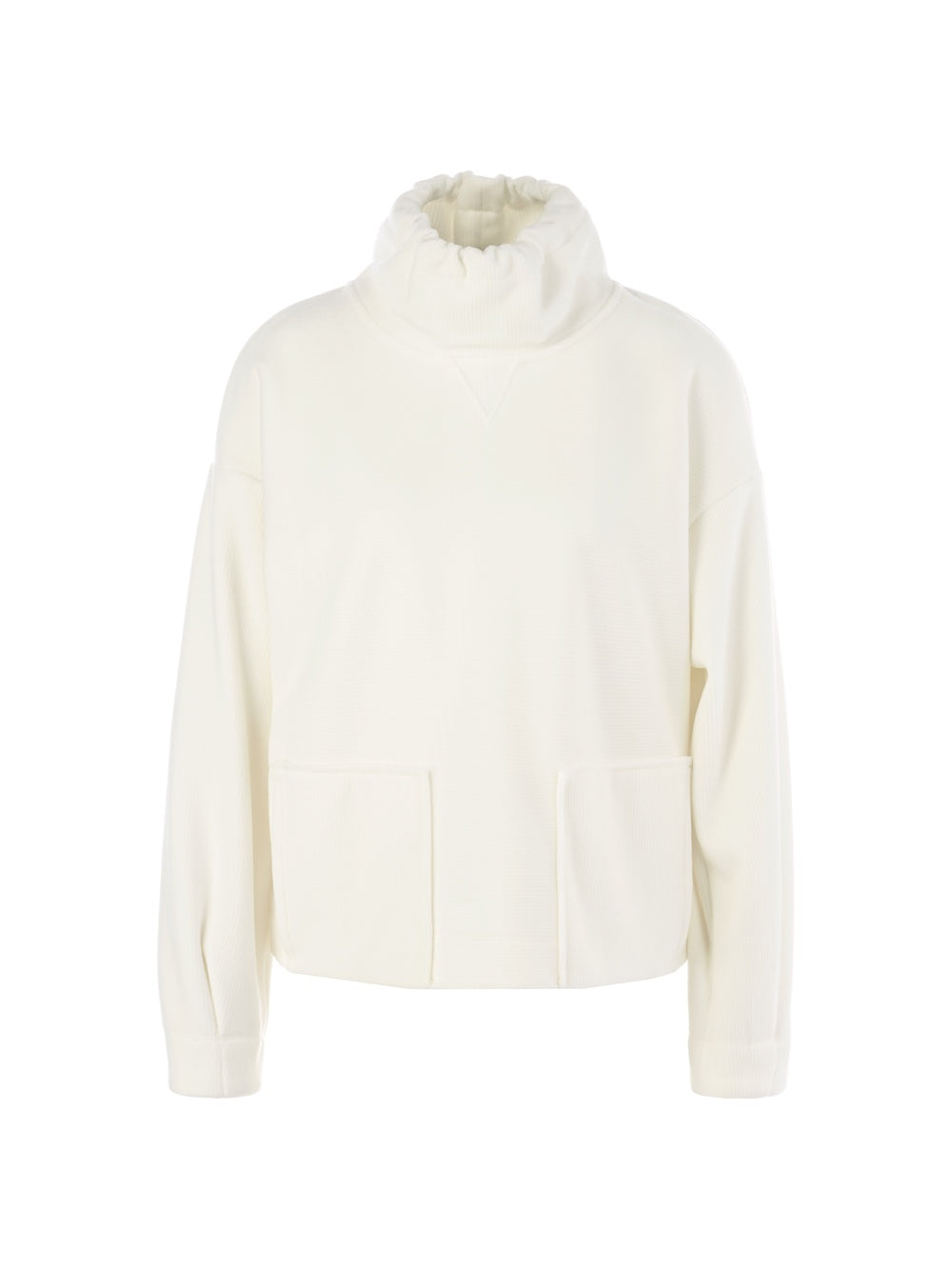 Off White Soft Ribbed Jersey Sweatshirt