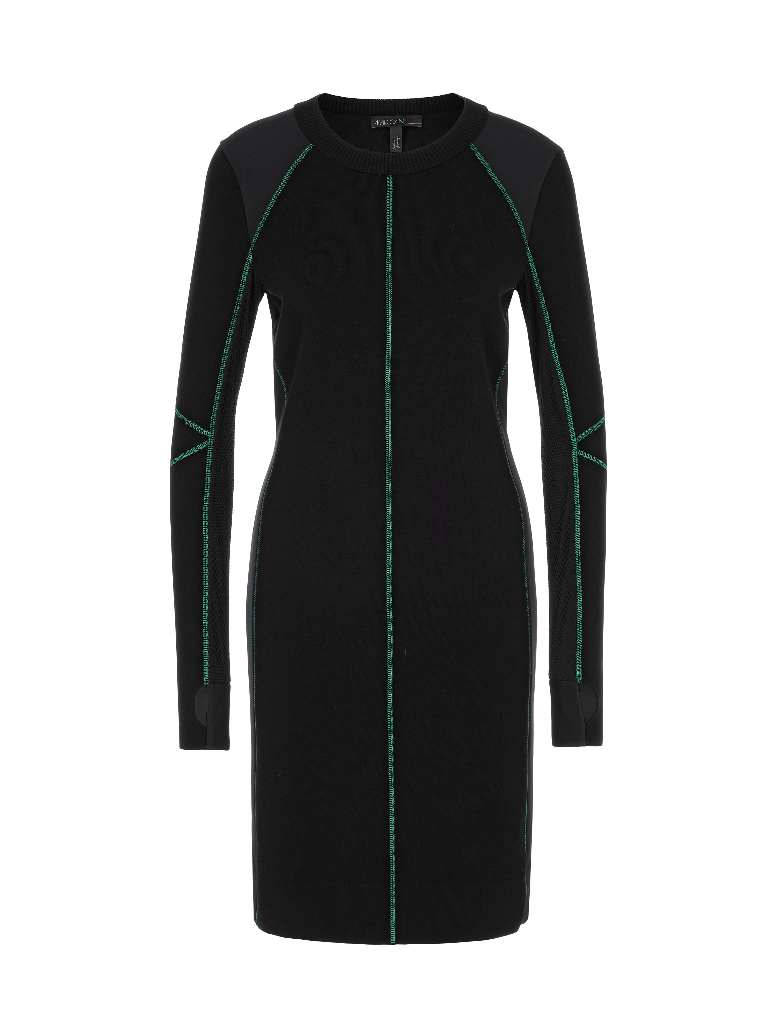 Black Sporty Contrast Stitch Dress