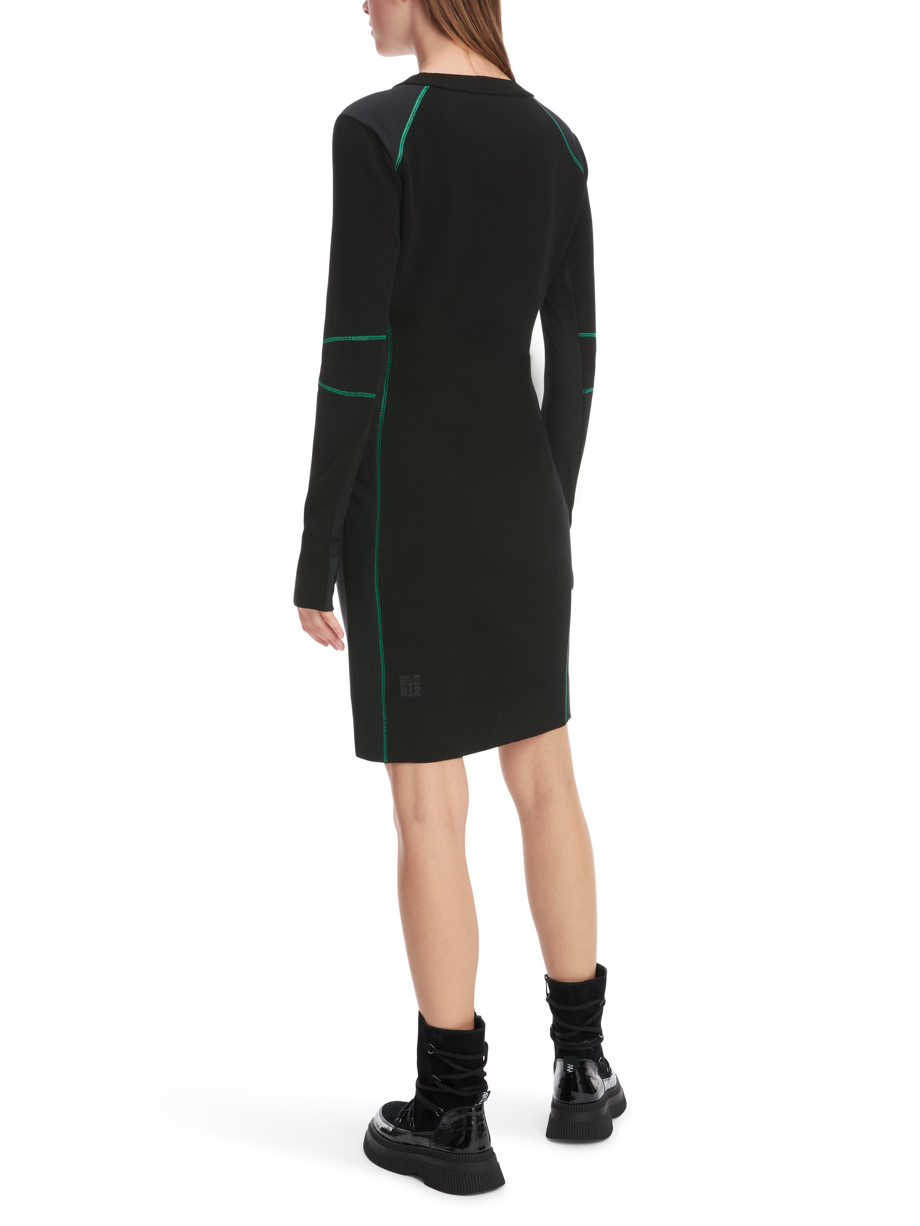 Black Sporty Contrast Stitch Dress