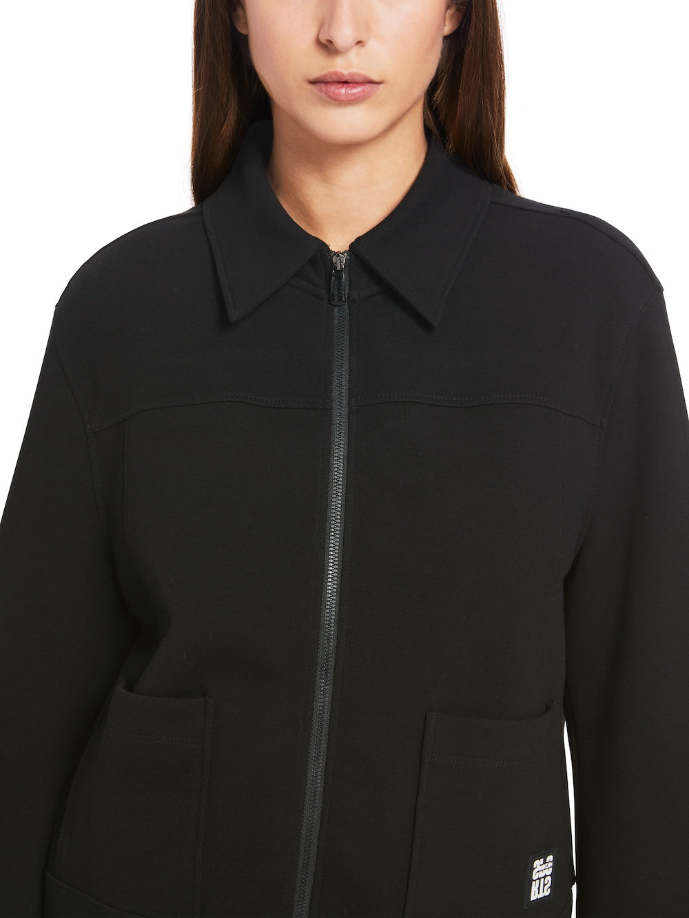 Black Cotton Jersey Jacket