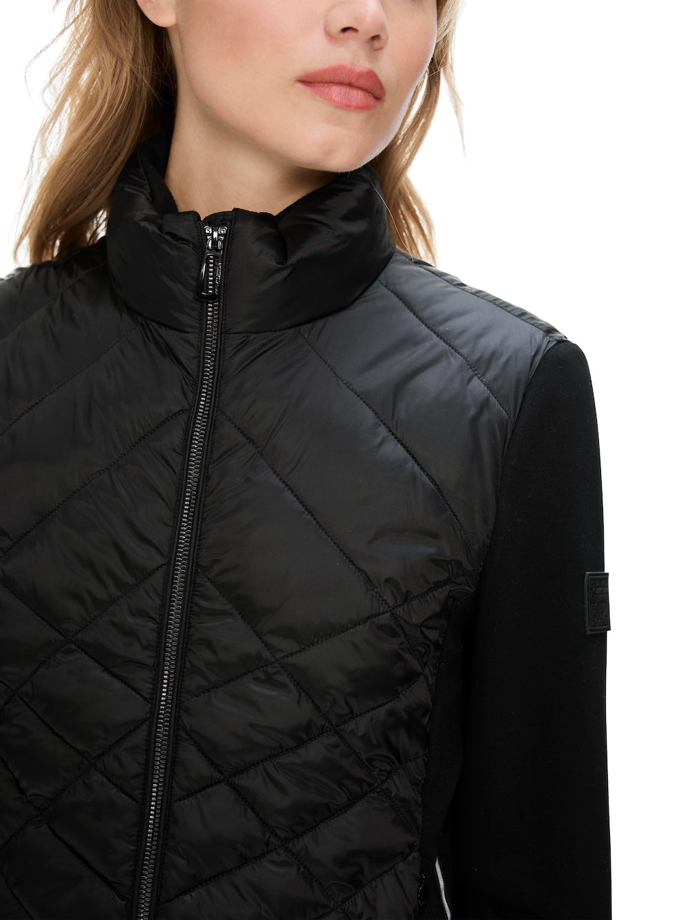 Black Quilted Contrast Jacket