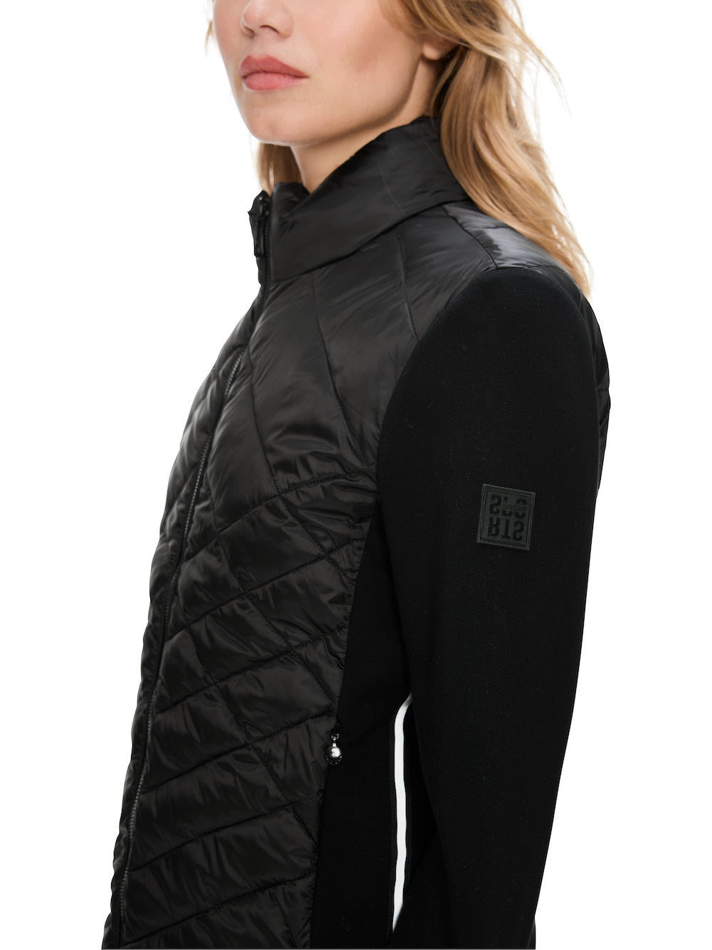 Black Quilted Contrast Jacket