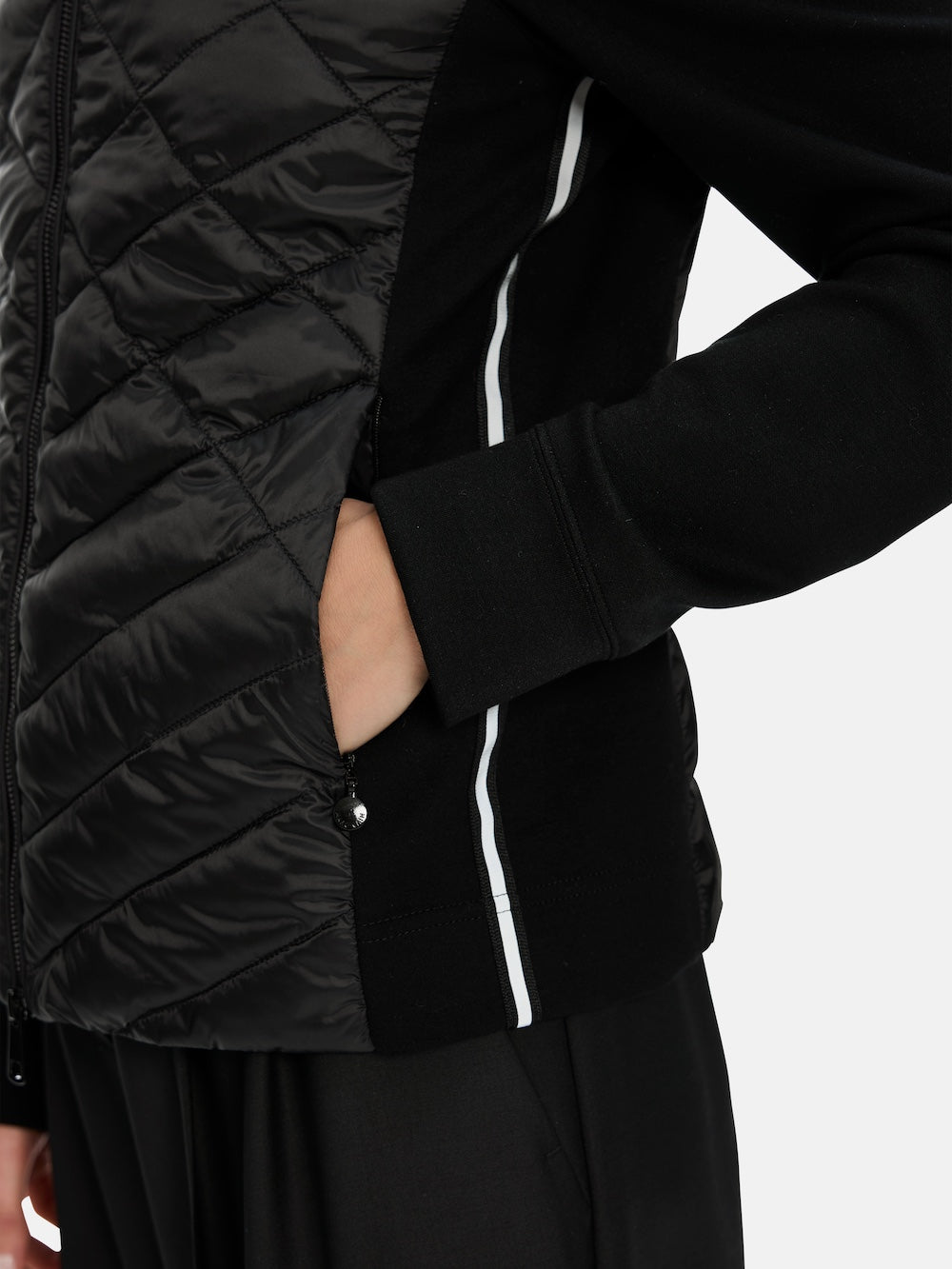 Black Quilted Contrast Jacket