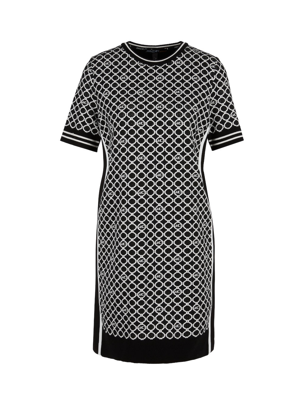 Black & White MC Logo Print Cotton Dress