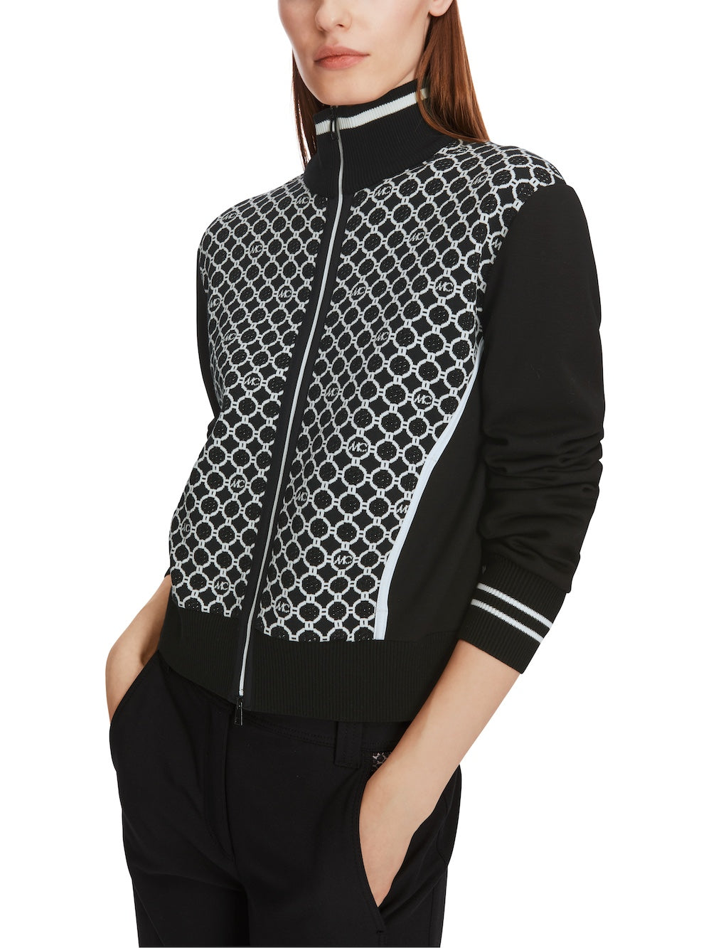 Black & White MC Logo Circles Print Cardigan