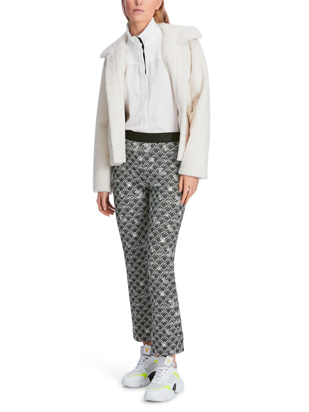 Black & White MC Logo Circles Print Fengyi Pants