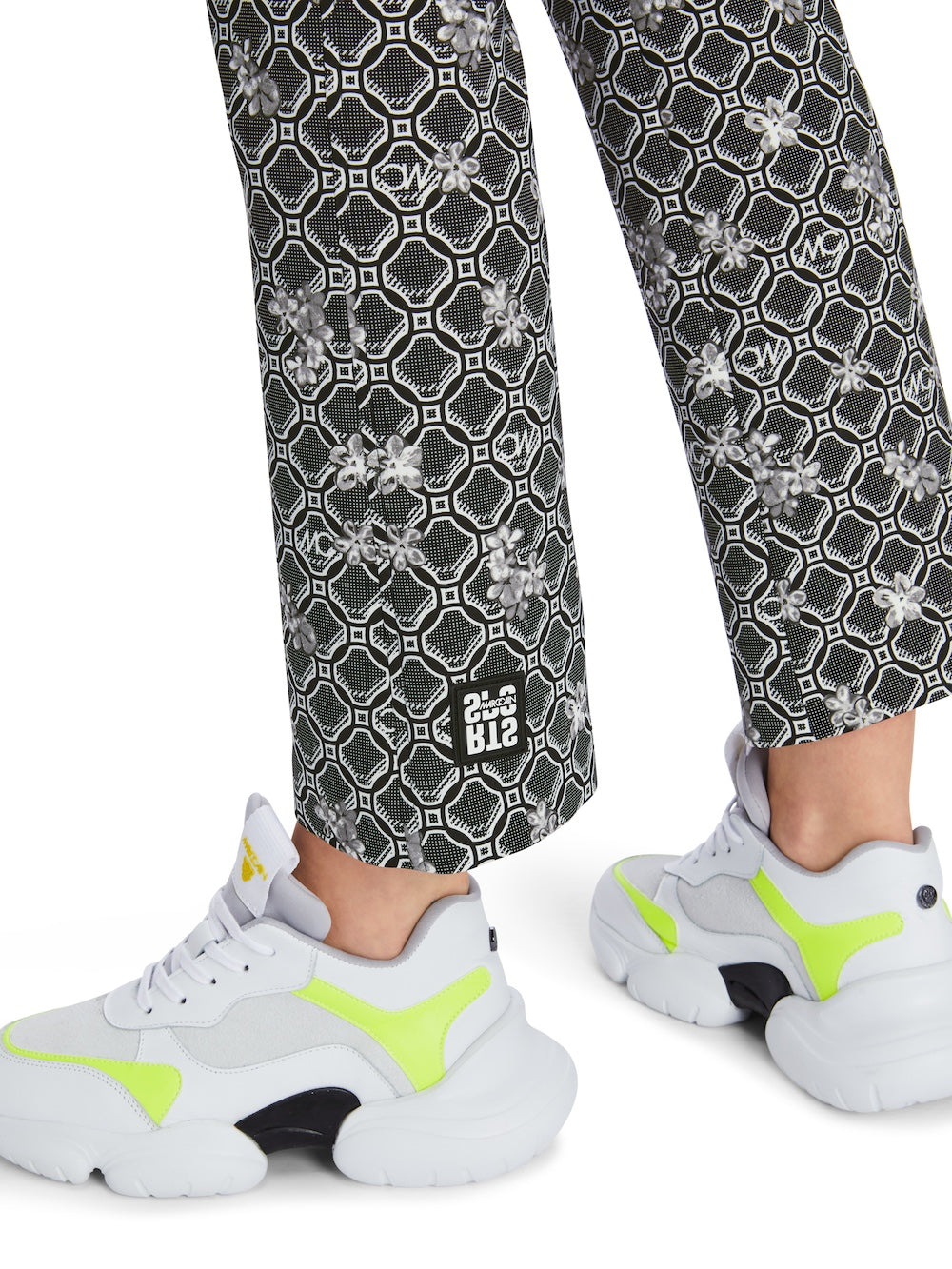 Black & White MC Logo Circles Print Fengyi Pants