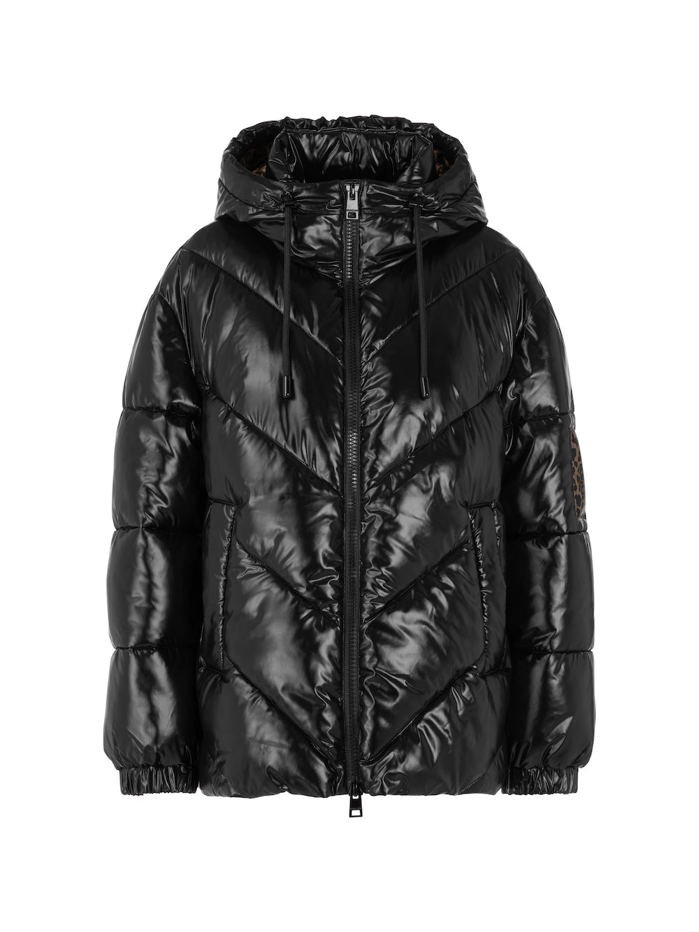 Black Glossy Quilted Puffer Jacket