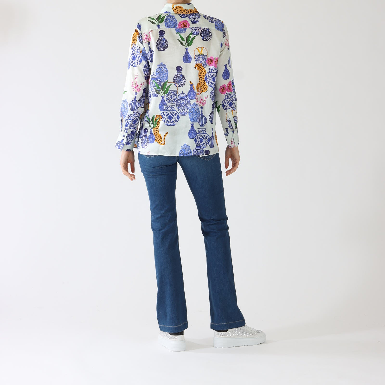 Mariela Porcelana Azul Printed Shirt