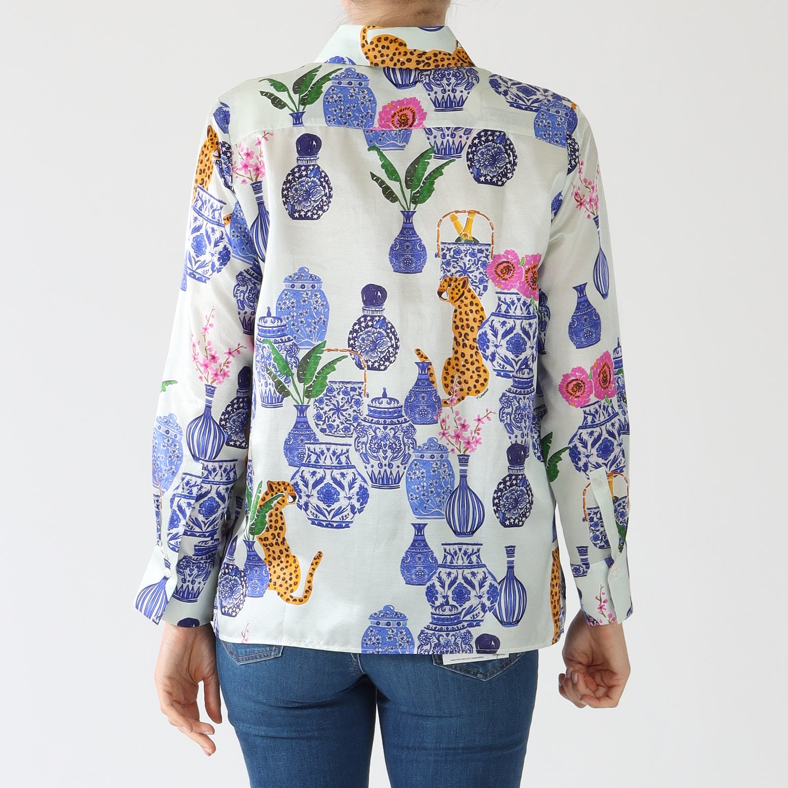 Mariela Porcelana Azul Printed Shirt