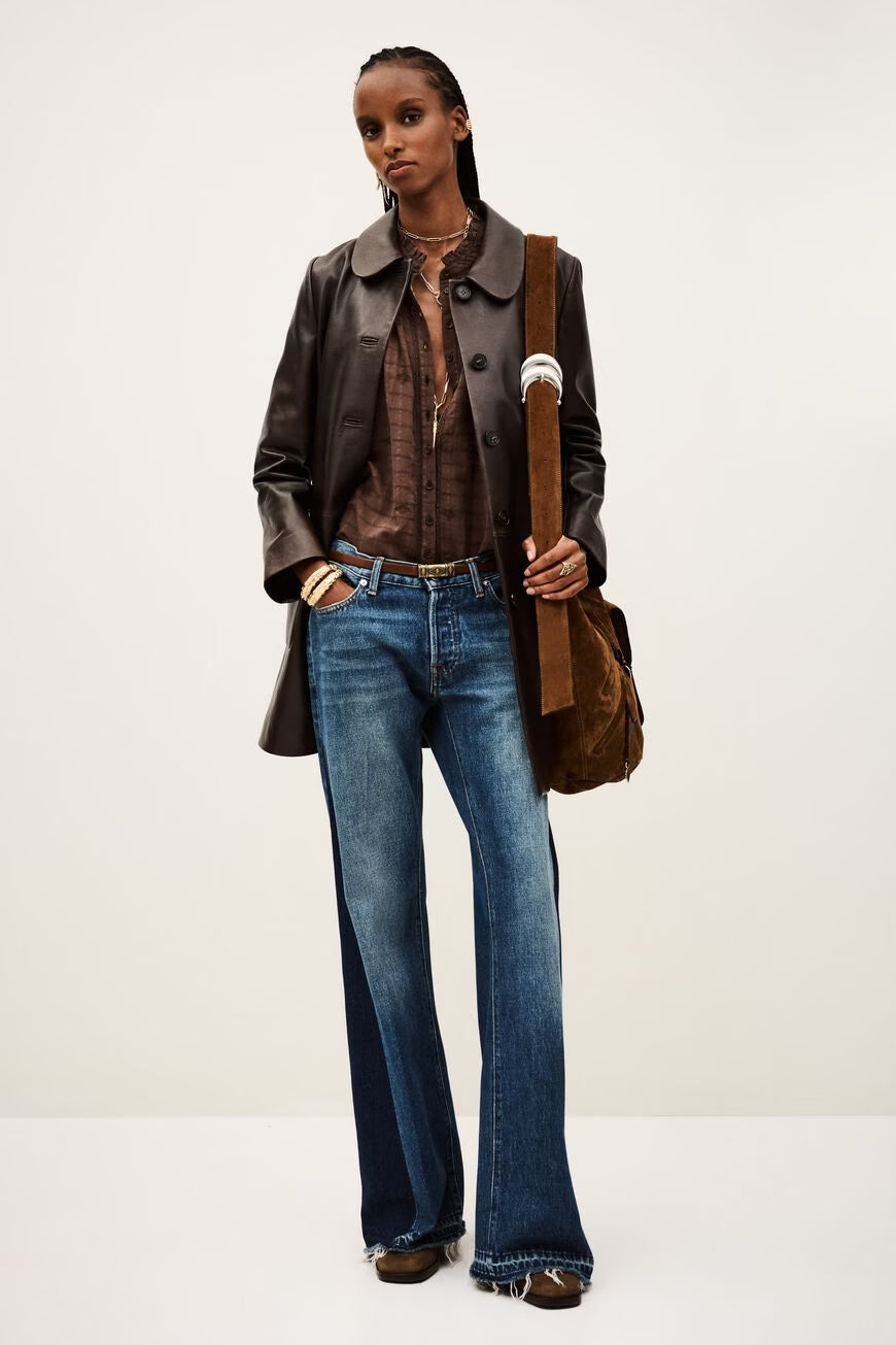 Marron Madie Leather Coat