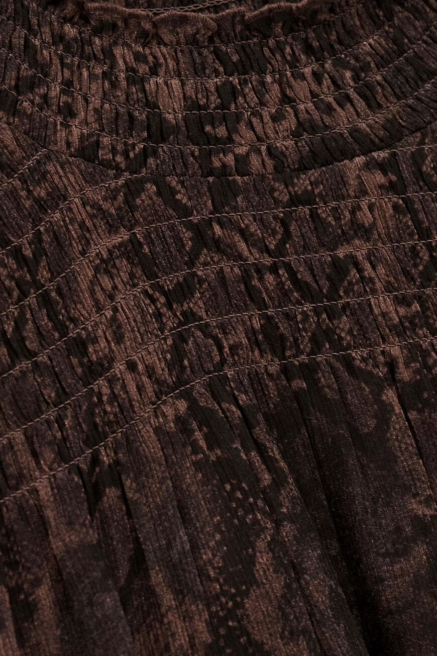 Marron Shamy Snake Print Blouse