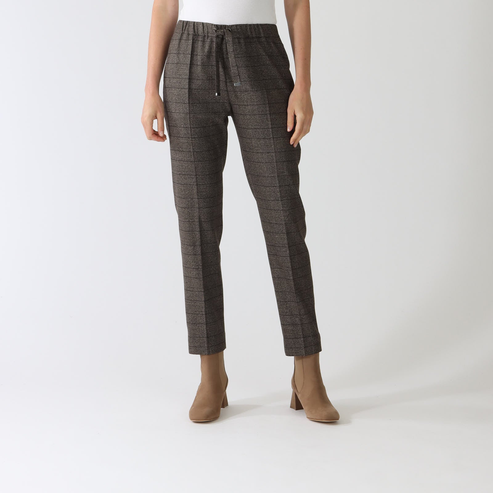 Marrone Check Slim Leg Pants