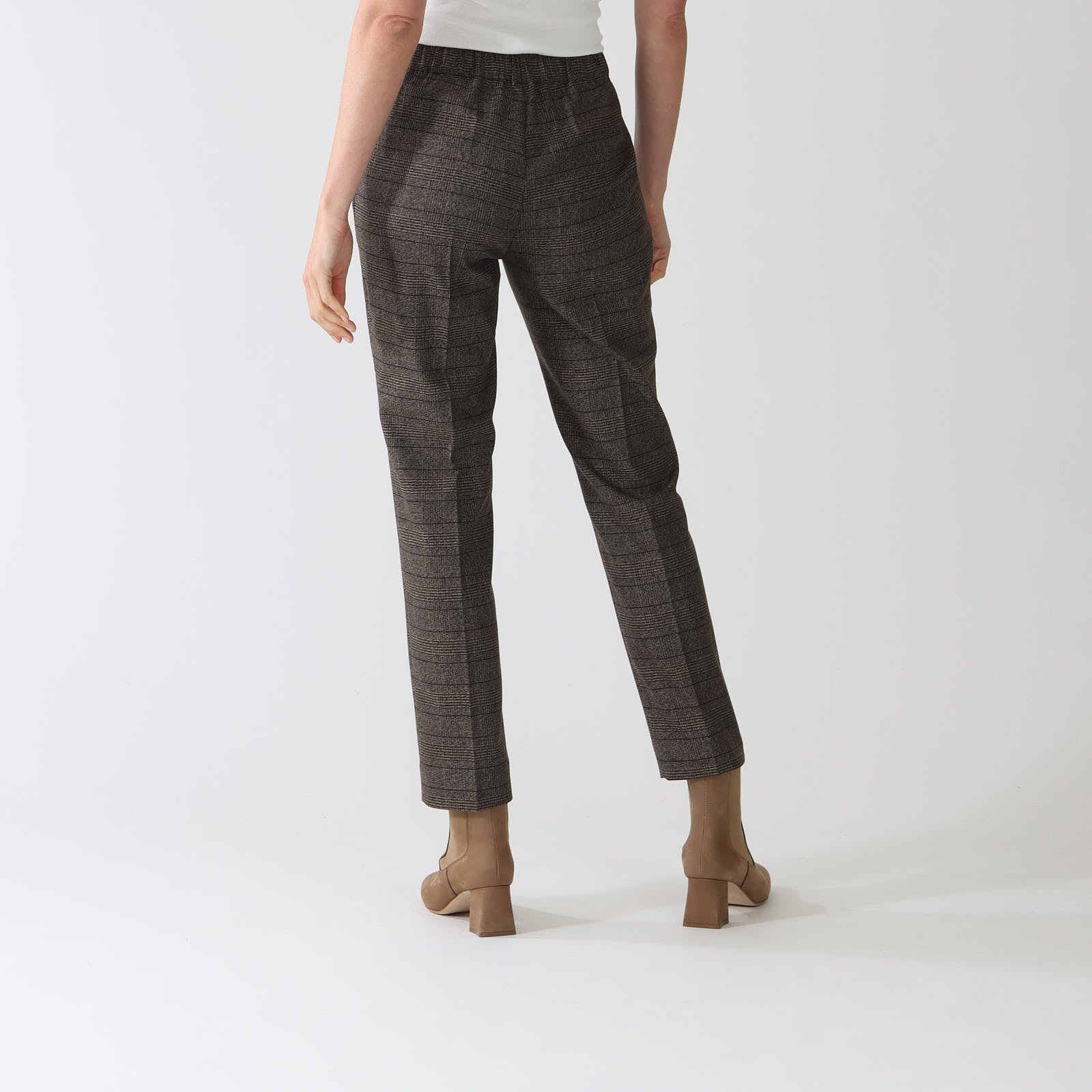 Marrone Check Slim Leg Pants