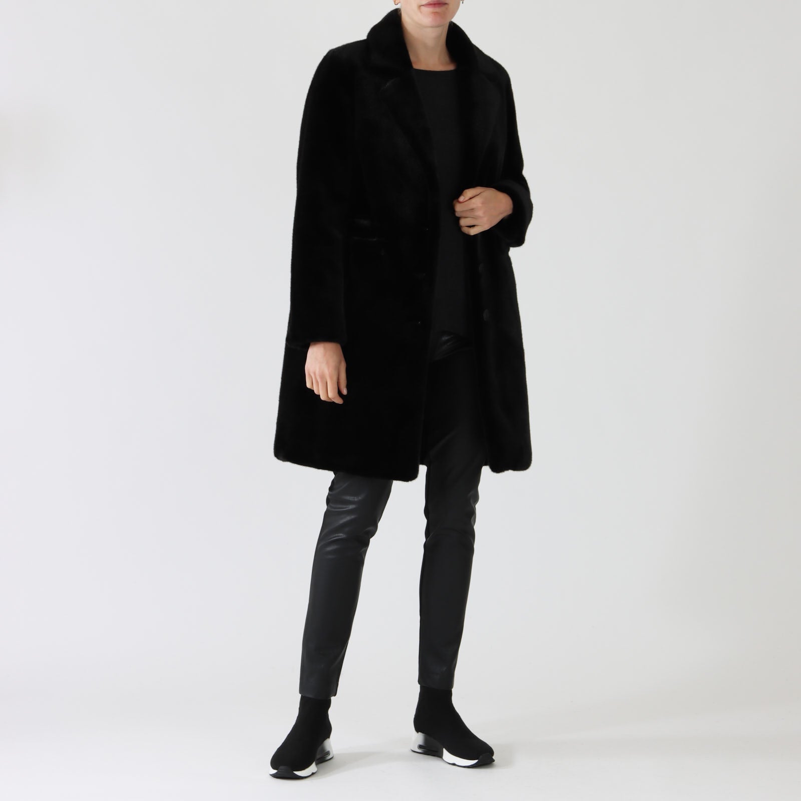 Mayla Black Faux Fur Coat