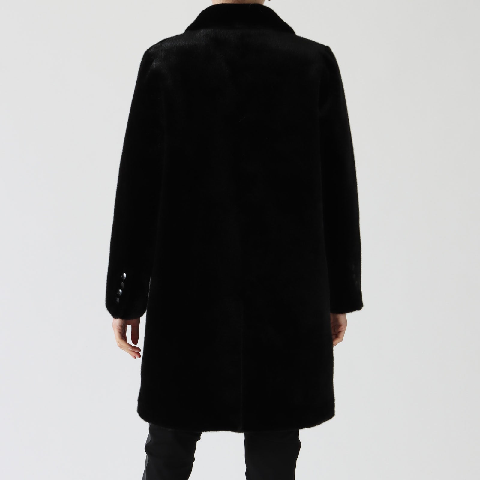 Mayla Black Faux Fur Coat