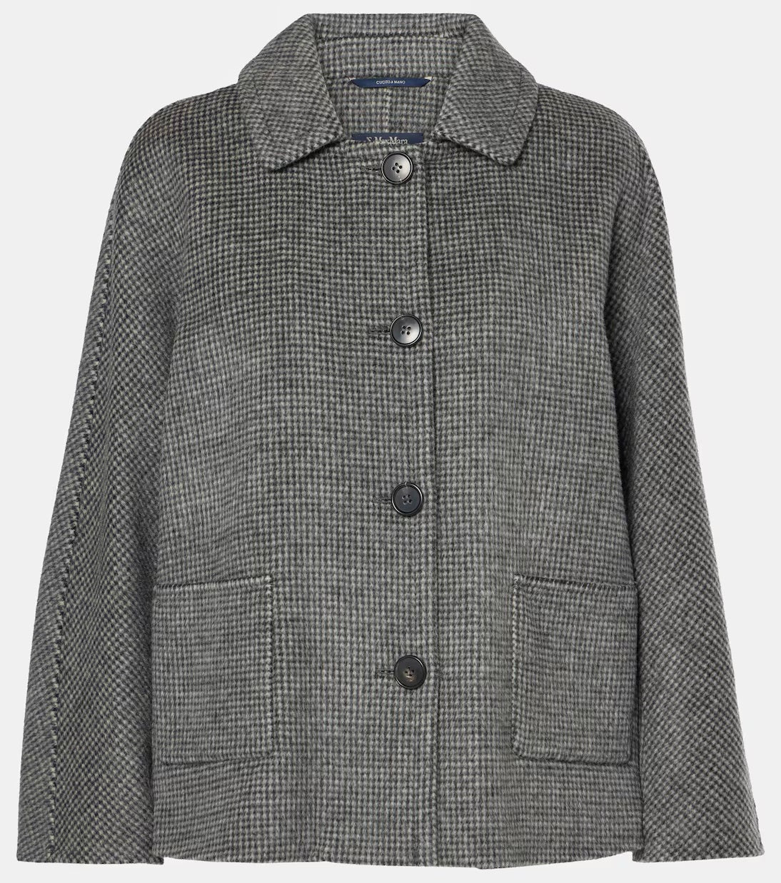 Medium Grey Sorisso Houndstooth Wool Jacket