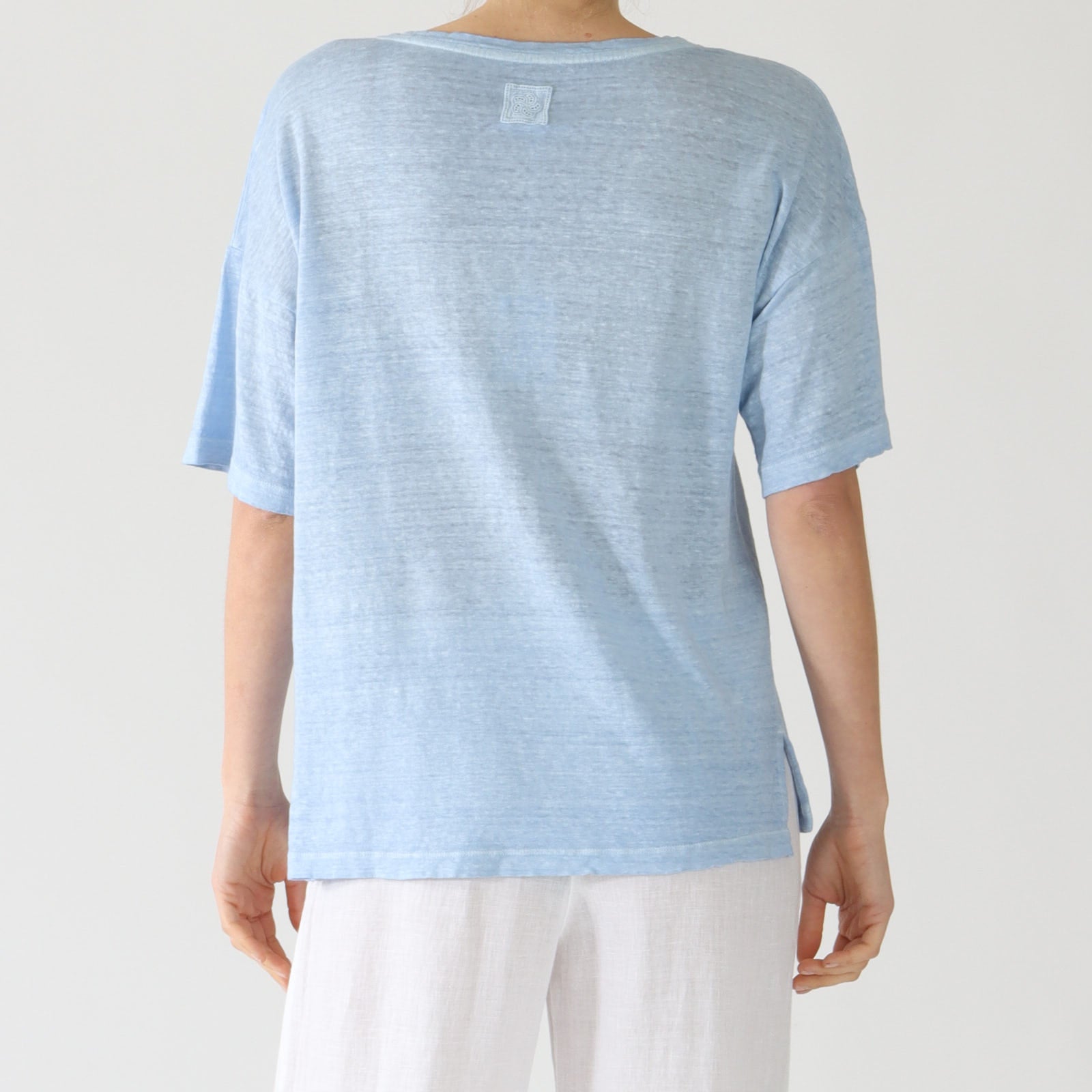 Mermaid Blue Relaxed Linen T-Shirt