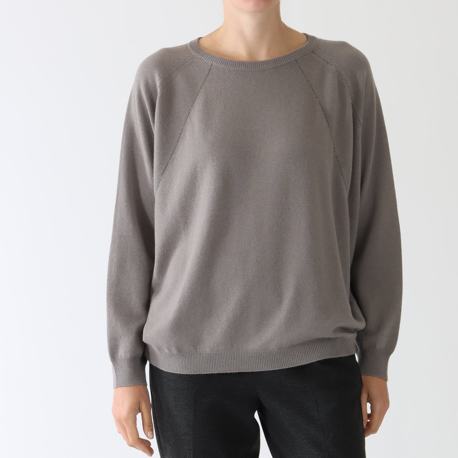 Middle Grey Wool, Silk & Cashmere Blend Sweater