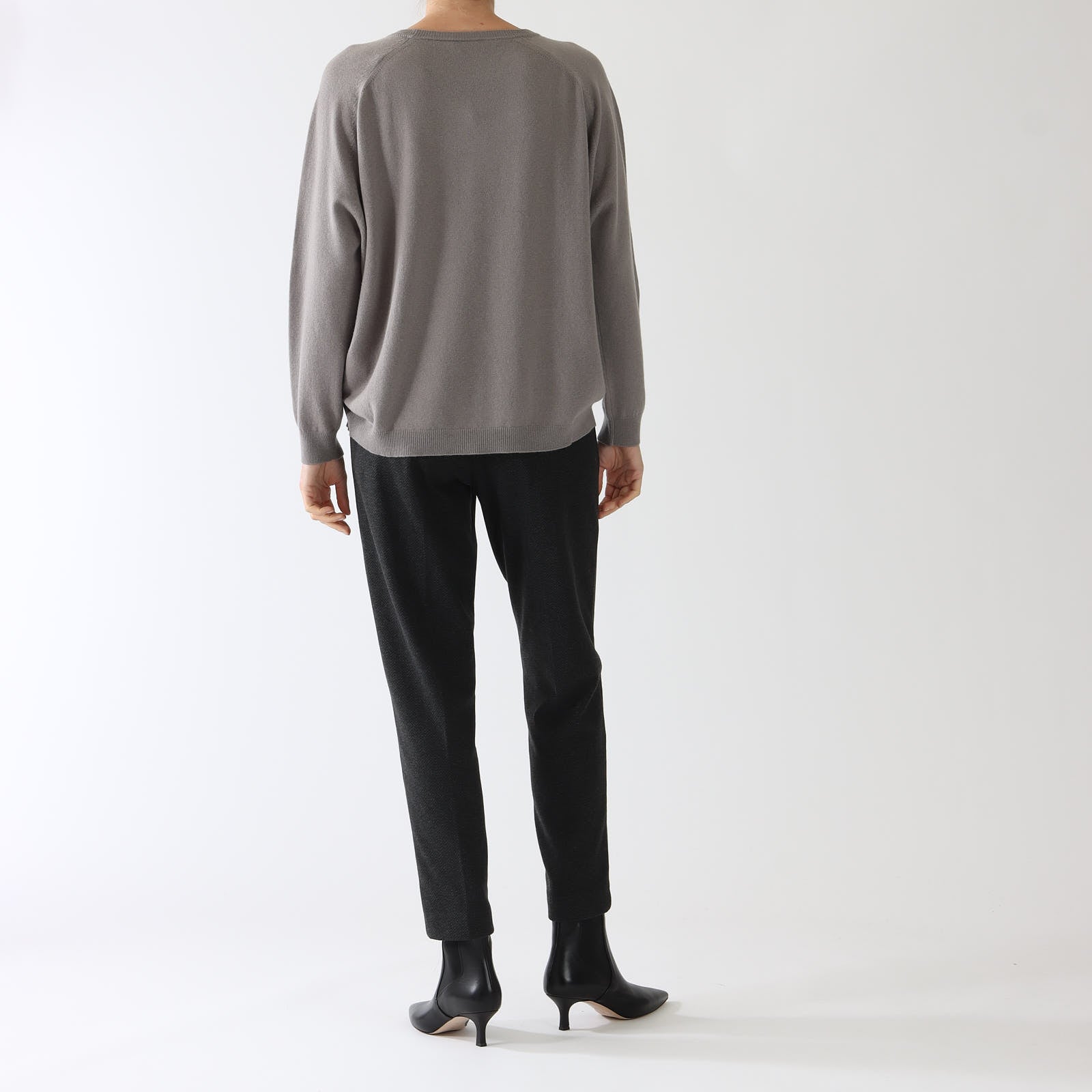 Middle Grey Wool, Silk & Cashmere Blend Sweater