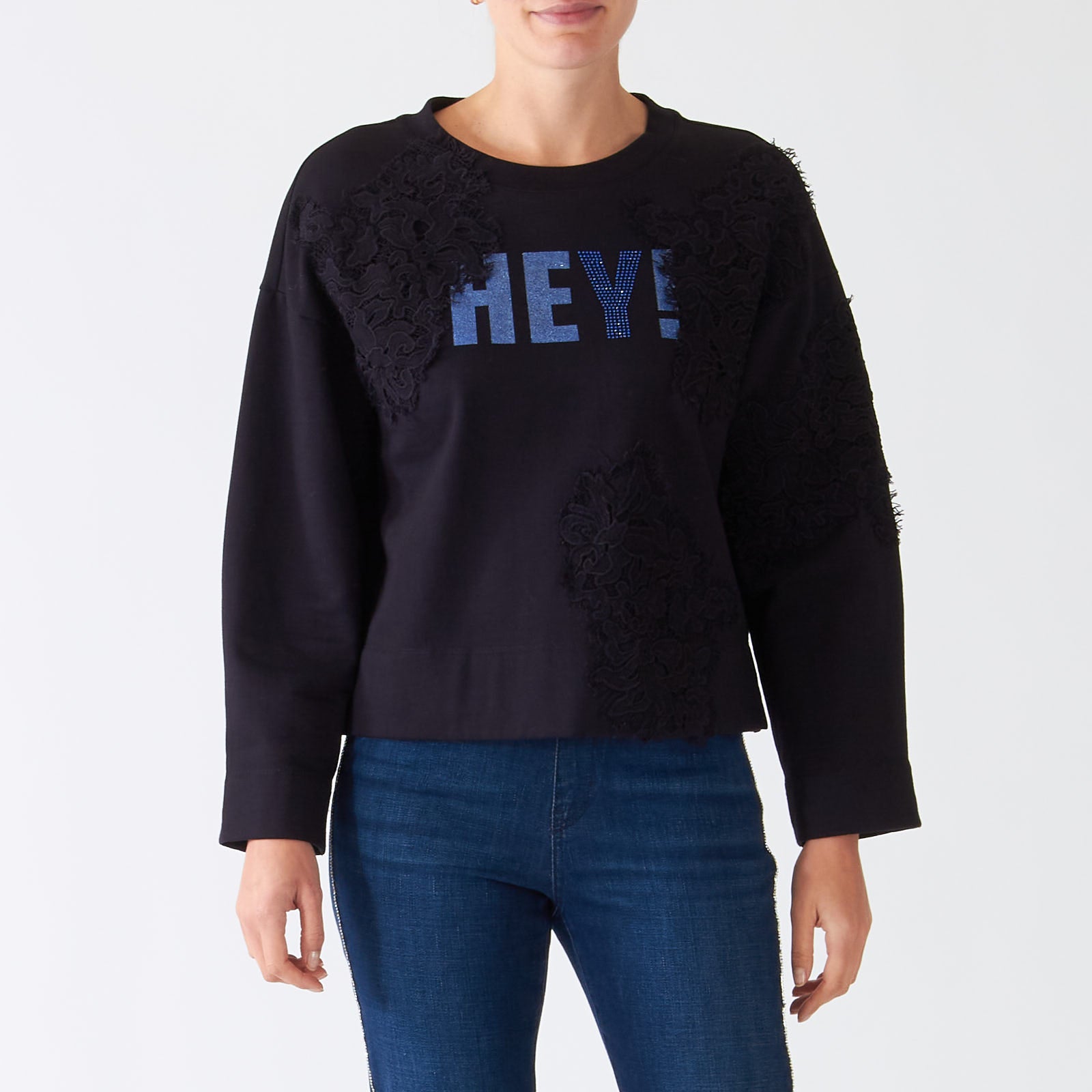 Midnight Blue 'Hey!' Sweatshirt