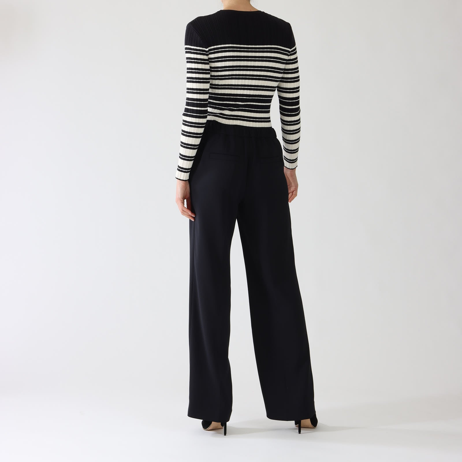 Midnight Blue Washington Wide Leg Tailored Pants